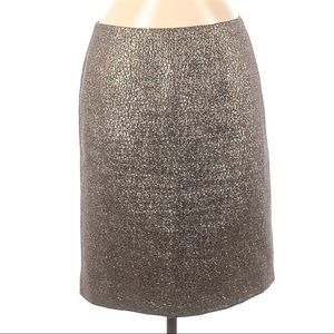 New York & Co Brown & Metallic pencil skirt. Sz 8